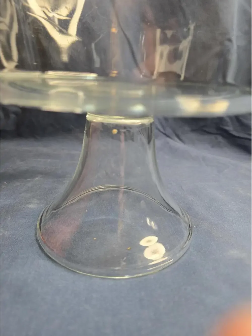 Vintage Heavy Clear Glass Pedestal Trifle Bowl